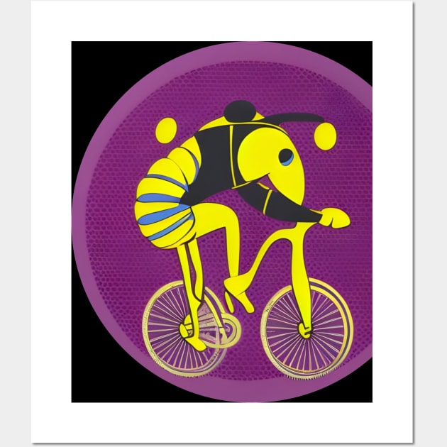 bee on a bike Wall Art by mdr design